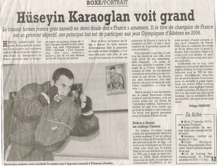 Coupure de presse&nbsp;: Hüseyin Karaoglan voit grand